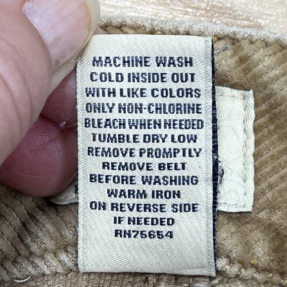 VTG Y2K Abercrombie & Fitch Corduroy Pants Womens 0 Beige Low Rise Boot Flare - Picture 9 of 13